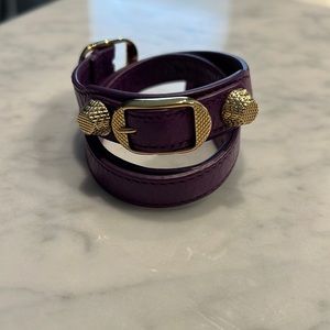 Balenciaga giant wrap leather bracelet